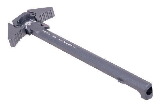 SOLGW Liberty AR-15 Ambidextrous Charging Handle in Tungsten has snag-free latches.